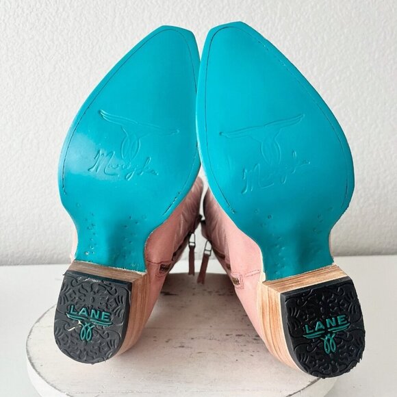 Lane SMOKESHOW Womens Cowboy Boots 10 Pink Leather Western Cowgirl Mid Calf - Picture 10 of 14